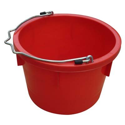 8 Quart 2 Gallon Red Plastic Utility Bucket - Pack of (5)