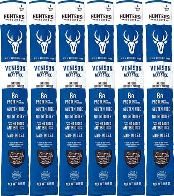 Hunter's Reserve - Exotic Meat Trail Sticks - Adventure You Can Taste - Wild Game Jerky Sticks (VENISON, 6 CT)