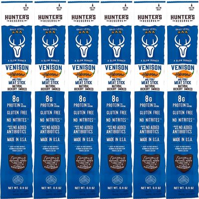 Hunter's Reserve - Exotic Meat Trail Sticks - Adventure You Can Taste - Wild Game Jerky Sticks (VENISON HABENARO, 6 ct)