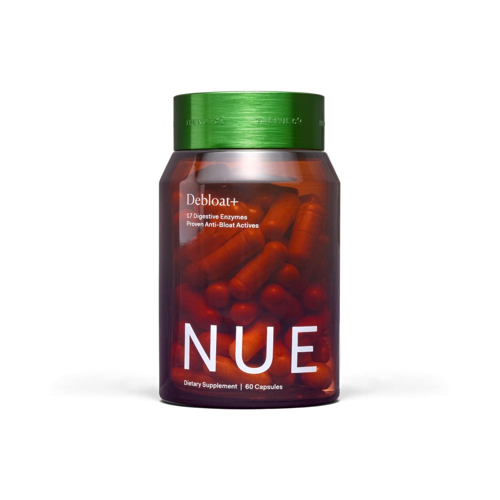 The Nue Co. Debloat+ Supplement - Vegan & Gluten Free Digestive Supplement for Bloating, Gas & Abdominal Discomfort - Debloat Pills for Gut Health & Immunity | 60 Capsules
