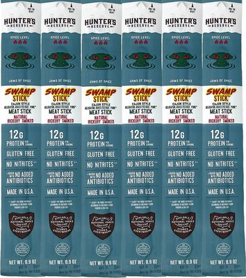 Hunter's Reserve - Exotic Meat Trail Sticks - Adventure You Can Taste - Wild Game Jerky Sticks (ALLIGATOR SWAMP STICK, 6 CT)