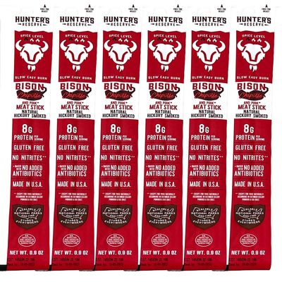 Hunter's Reserve - Exotic Meat Trail Sticks - Adventure You Can Taste - Wild Game Jerky Sticks (BISON CHIPTOLE, 6 CT)