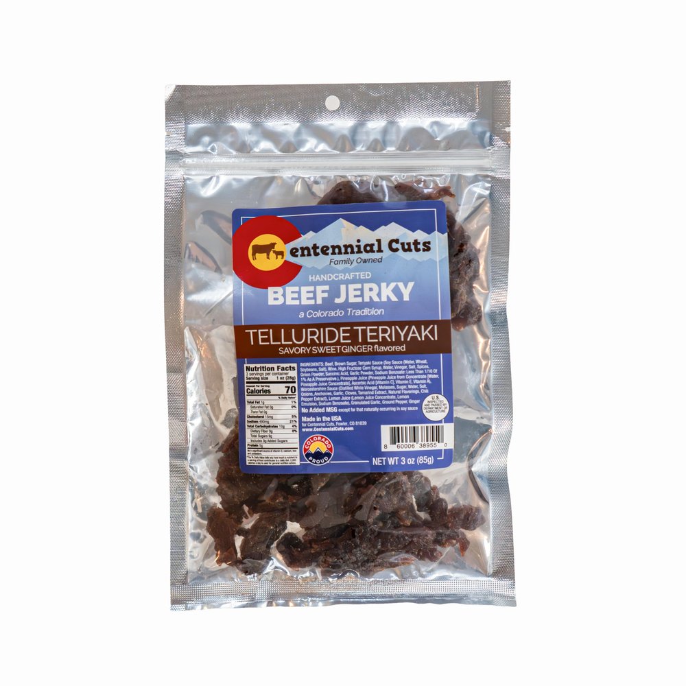 Centennial Cuts Beef Jerky, 3 oz Variety of Flavors (Telluride Teriyaki)