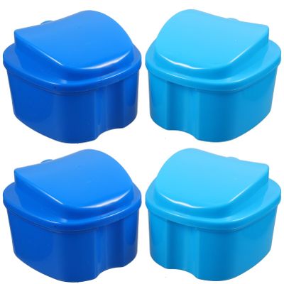 EXCEART 4pcs Portable Storage Boxes Lids Convenient Retainer Holders for Outdoor Use and Compact Design for Dentures and Retainers