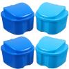 EXCEART 4pcs Portable Storage Boxes Lids Convenient Retainer Holders for Outdoor Use and Compact Design for Dentures and Retainers view 1