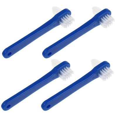 Beaupretty Denture Cleaning Brush Double Heads Portable Small Toothbrush for Travel Ergonomic Soft Bristles 4.33 Inch Compact Manual Dental Brush