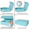 Aimyoo Blue Collapsible Gift Box with Magnetic Closure Lids 13.8x9x4.3 in, Large Bridesmaid Groomsman Proposal Boxes, Rectangle Present Box for Graduation Birthday Storage 1 Pack view 3