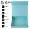 Aimyoo Blue Collapsible Gift Box with Magnetic Closure Lids 13.8x9x4.3 in, Large Bridesmaid Groomsman Proposal Boxes, Rectangle Present Box for Graduation Birthday Storage 1 Pack view 4