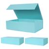 Aimyoo Blue Collapsible Gift Box with Magnetic Closure Lids 10.5x7x3 in, Bridesmaid Groomsmen Proposal Box, Medium Rectangle Box for Present Graduation Storage 3 Pack view 1