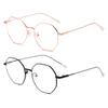 JOVAKIT Polygon Blue Light Blocking Glasses for Women Men Vintage Octagon Square Non-prescription Metal Eyeglasses (Rose Gold+Black) view 1
