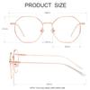 JOVAKIT Polygon Blue Light Blocking Glasses for Women Men Vintage Octagon Square Non-prescription Metal Eyeglasses (Rose Gold+Black) view 4