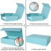 Aimyoo Blue Collapsible Gift Box with Magnetic Closure Lids 10.5x7x3 in, Medium Bridesmaid Groomsman Proposal Boxes, Rectangle Present Box for Graduation Birthday Storage (1 Pack) view 3