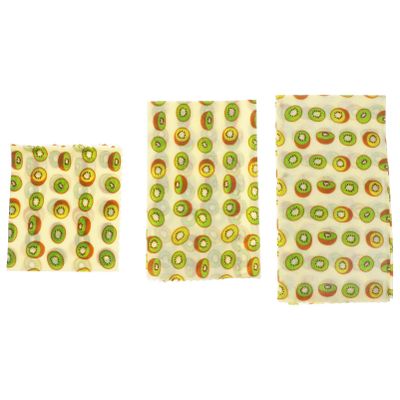 Kichvoe 3pcs Beeswax Food Wraps Reusable Organic Food Wrap Cloth for Fruits Vegetables Sandwiches Bowls Tear-resistant Storage
