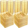 Mifoci 300 Pcs Gold Glitter Plastic Plates Set for Party 100 Pcs 6.5 Inch Plastic Plates with 100 Forks and 100 9 oz Cups for Wedding Party Halloween(Gold Glitter) view 1