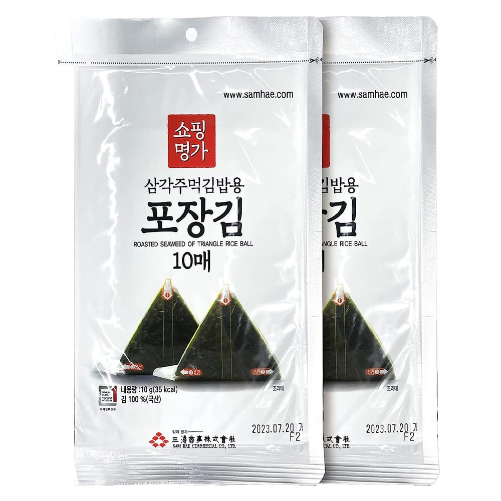 Minecook Seaweed Nori for Triangular Onigiri Samgak Gimbap Seaweed (20 Sheets)