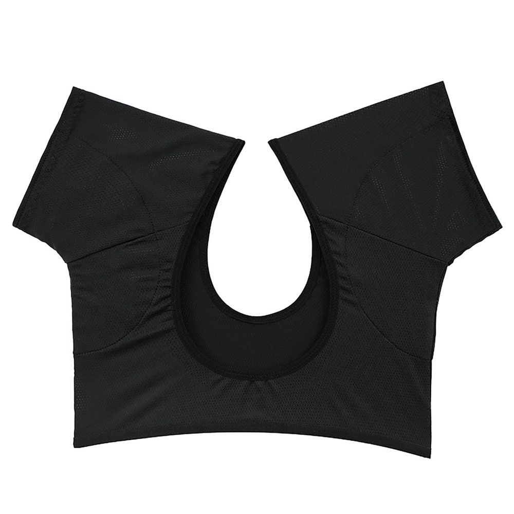 NSQFKALL Ladies' Solid Color Small Cloth Underarm Sweat Proof Breathable Absorbent Pad Cotton (Black, S)