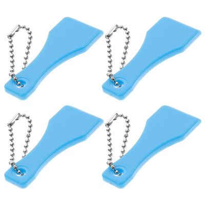 10 Pieces Lottery Ticket Scraper Lottery Ticket Scratcher Sticker Label Remover Plastic Small Scraper Shovel Shape Lottery Scratcher Lottery Scraper with Keychain, Blue