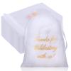 100 Pcs Wedding Favor Bags Mesh Thank You Gift Bags with Drawstring Sheer Mesh Organza Wedding Thank You Gifts Bag for Guests Goodie Jewelry Candy for Bridal Shower, Anniversary(5 x 7 Inch,White) view 1