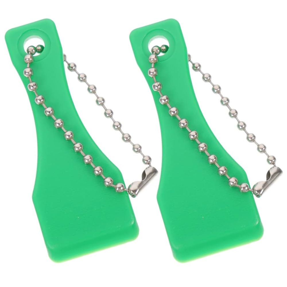 10 Pieces Lottery Ticket Scraper Lottery Ticket Scratcher Sticker Label Remover Plastic Small Scraper Shovel Shape Lottery Scratcher Lottery Scraper with Keychain, Green