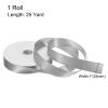 MECCANIXITY 1 inch 25 Yard Wide Satin Ribbon Grosgrain Solid Silk Wedding Bouquet Ribbon for Valentine's Day Gift Wrapping Cake Box Bows, Grey view 2