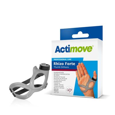 Actimove Professional, Rhizo Forte Thumb Brace | Thumb Splint for Rheumatoid Arthritis, Ulnar Collateral Ligament Injuries, Soft Tissue Injuries, Ligament Instability, Post-Operative immobilization | Grey, Right, Large