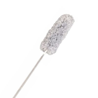 Duster with Long Retractable Handle, Microfiber Feather Duster with Extendable Pole, 110" Telescoping Duster for Cleaning Non Scratch, Bendable Head, Washable for Ceiling, Fan, Furniture 1Pc(Grey)