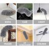 Duster with Long Retractable Handle, Microfiber Feather Duster with Extendable Pole, 110" Telescoping Duster for Cleaning Non Scratch, Bendable Head, Washable for Ceiling, Fan, Furniture 1Pc(Grey) view 4