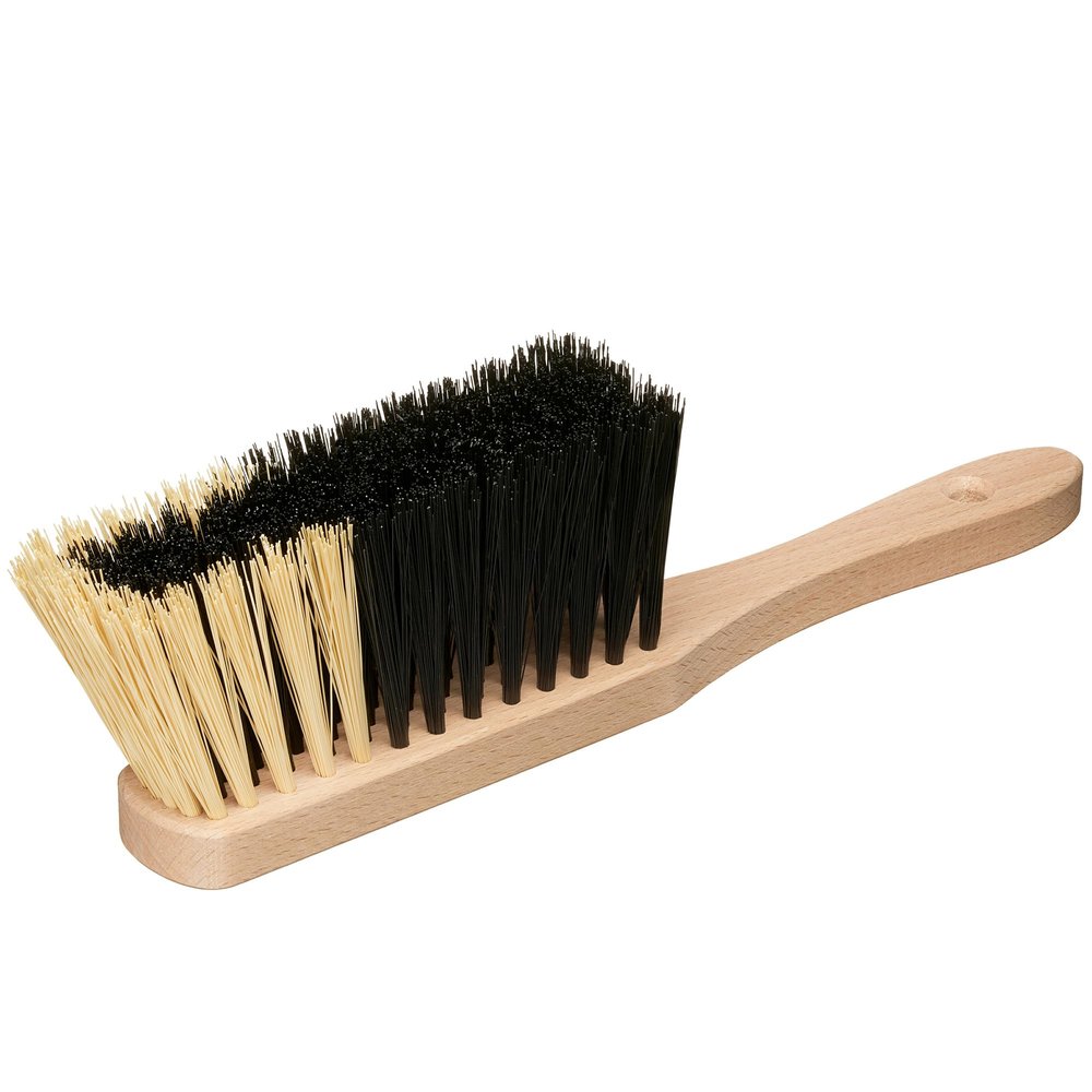 11.2" Hand Broom Medium-Soft Bristles Bench Brush, Sweeping Brush with Wooden Handle, Lightweight Dusting Brush, Handheld Small Broom, Shop Brush