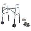 Wide Folding Walker with Wheels for Adults  Adjustable Height Support, 5" Wheels, Fits Users up to 500 lbs  Check Dimensions and Folding Profile Before Purchase  Includes 2 Pairs of Rear Glides view 1