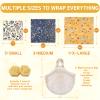 BYTTME Reusable Beeswax Wrap - 9 Pack Beeswax Wraps for Food, Eco-Friendly Beeswax Food Wraps, Bread Sandwich Wrapper - Reusable Food Storage Wrap Set with Flower Butterfly+Mesh Bag view 2