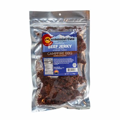 Centennial Cuts Beef Jerky Campfire BBQ High Protein, Classic Sweet & Smoky Flavor 7 oz Snack