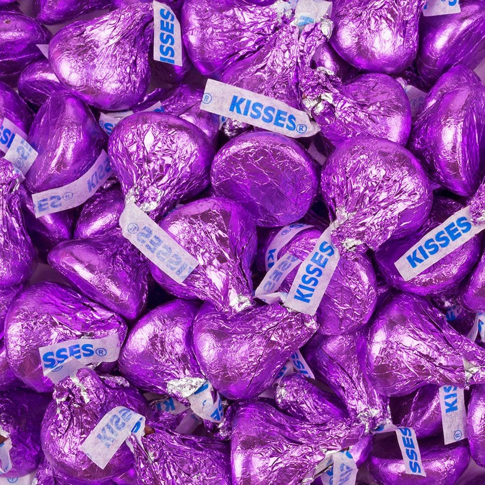180 Pcs Purple Candy Hershey's Kisses Milk Chocolate (1.8 lbs)
