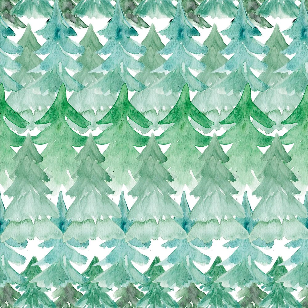 Waterleaf Paper Co. 100% Dissolvable Wrapping Paper, Holiday Pine Tree Designs, Premium Seasonal Gift Wrap, Sustainable, Zero-Waste (10 Sq Ft, Pine Tree Collage)