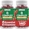 B Complex Gummies with Vitamin C  Great Tasting 1 a Day Energy & Nervous System Support for Adults  Vegan, Kosher, Non-GMO Vitamin B Complex Gummies with B12, B6, & Folic Acid  70 Count (2 Pack) view 1