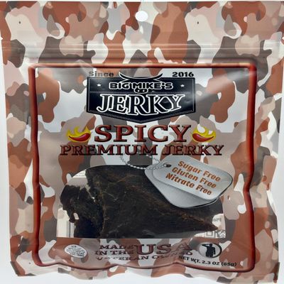 Big Mike's Premium Beef Jerky - Spicy - Sugar Free - Gluten Free - Nitrate Free - All Natural