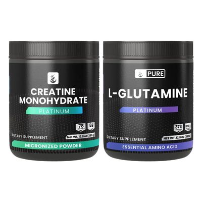 PURE ORIGINAL INGREDIENTS L-Glutamine & Creatine Monohydrate Powder Bundle, Exercise & Lifestyle, Supplement Powders