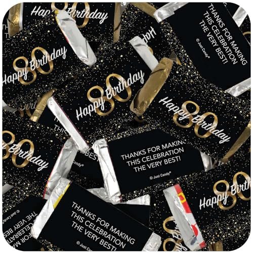 68 Pcs 80th Birthday Candy Party Favors Miniatures Chocolate - No Assembly Required