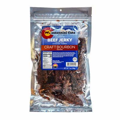 Centennial Cuts Beef Jerky Craft Bourbon High Protein, Sweet & Savory Bourbon Flavor 7 oz Snack