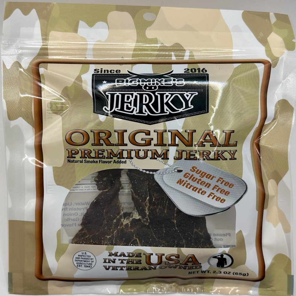 Big Mike's Premium Beef Jerky - Original - Sugar Free - Gluten Free - Nitrate Free - All Natural