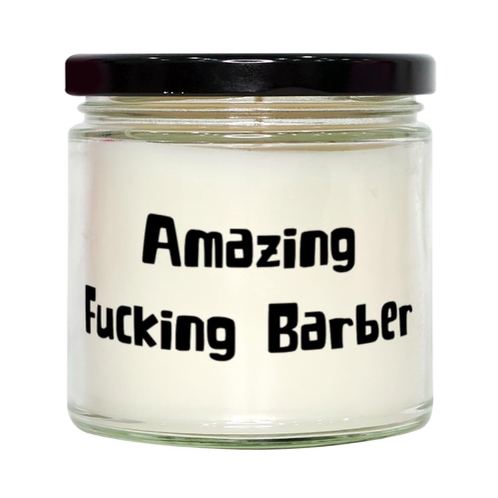 Amazing Fucking Barber Scent Candle, Barber, Funny Gifts for Barber from Colleagues, Barber Candle, Barber Shop Candle, Barber Scented Candle, Barbershop Candle