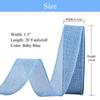 YAMA Burlap Wired Ribbon, Baby Blue, 1-1/2 inch x 20 Yards, for Crafts, Wreath, Bow Making, Gift Wrapping, Christmas and Home Decoration view 2