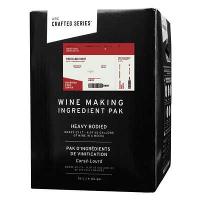 ABC Crafted Series French Bordeaux Wine Making Kit - Red Wine Home Brew Kit - Heavy-Bodied, 16 Liters, 13.5% ABV