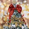 YAMA Red Glitter Wired Ribbon, 2-1/2 inch x 20 Yards, Red Christmas Wired Ribbon for Christmas Tree, Gift Wrapping, Wreath, Crafts, Bow Making and Party Decoration view 3