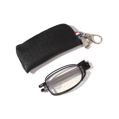 Foldable Reading Glasses, Lightweight Folding Presbyopic Glasses for Man Women Hyperopia Eyewear Glasses with Zipper Case(+150,Black)