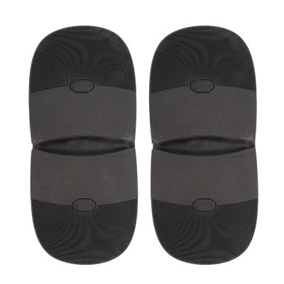 2 Pairs Shoe Rubber Heels Outsoles, Repair Pads Replacement Non Slip Wear Cushion Protector Black 7mm Thickness