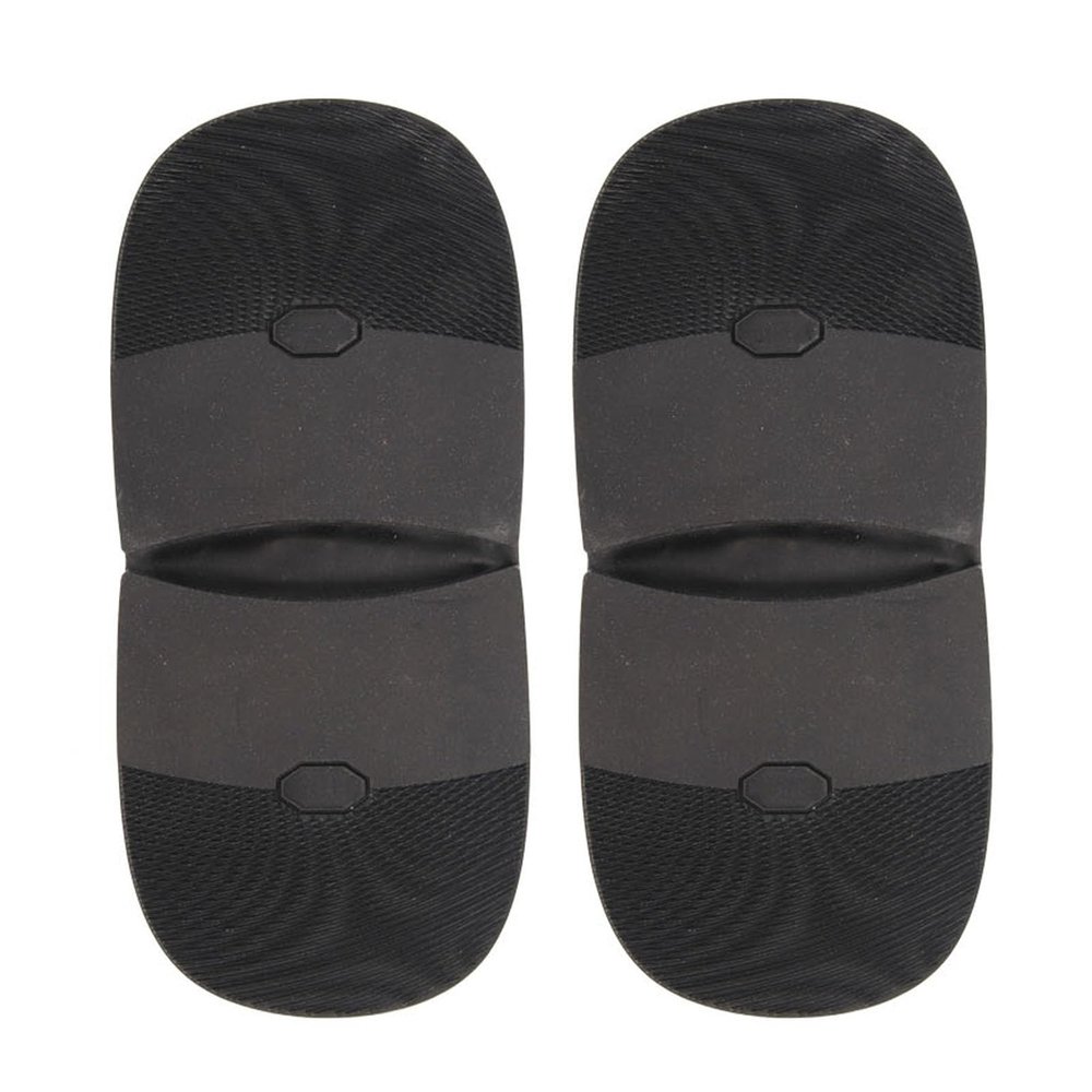 2 Pairs Shoe Rubber Heels Outsoles, Repair Pads Replacement Non Slip Wear Cushion Protector Black 7mm Thickness
