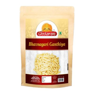 Ghotaram Ancient Gurjarabhumi Bhavnagar Gathiya Namkeen Snack Made in Healthy Groundnut Oil, Teatime Non-Spicy Ganthiya Namkeen Nashta, All Age Groups Favourite Savoury Snack-250 * 1Pack