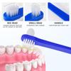 UPIQNG 3Pcs Denture Brush Double Heads Toothbrush Multi Layered Hard Hygiene Denture Cleaner T-Shape False Teeth Cleaning Tool (Red,White,Blue) view 3
