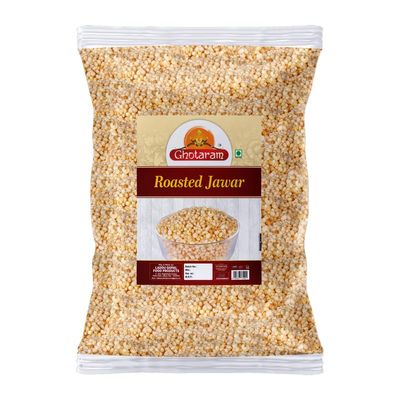 Ghotaram Chatpata Roasted Snack Jowar Puffs, Healthy Roasted Tasty Snacks, Millet Snack, 100% Veg, Gluten Free, No added Sugar, No Trans-Fat Bachcho Ka Favourite Namkeen Snack-250 * 1Pack