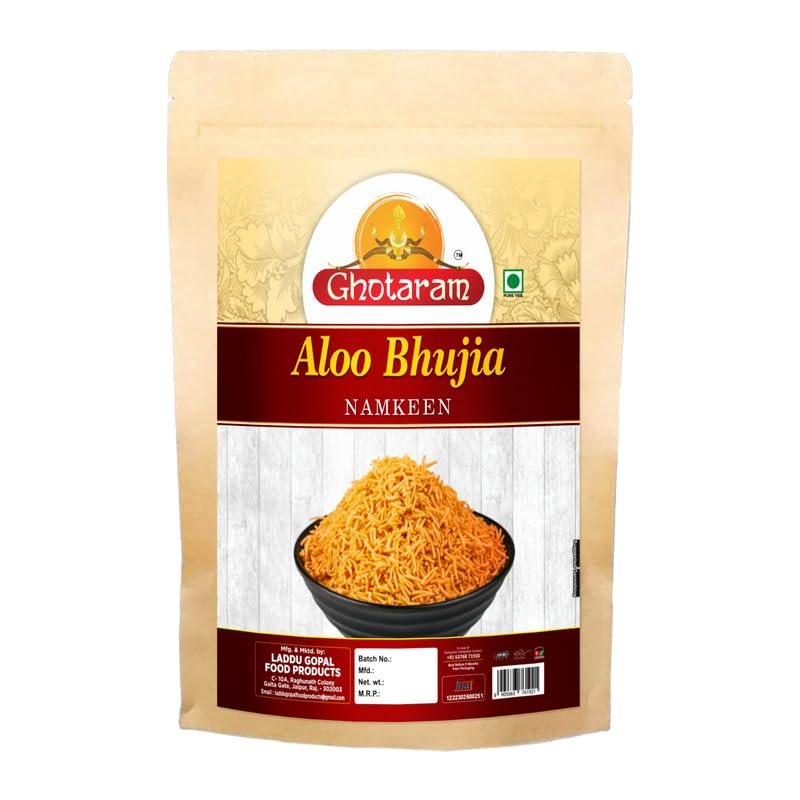 Ghotaram Fanindrapur Alu Bhujiya Bhujia, Batata Bhujia Bhujiya Namkeen Snack, Organic Aloo Bhujia, Delicious Namkeen, Tea Break Snack BHUJIYA BHUJIA Anytime Savoury Snack-300g*1Pack
